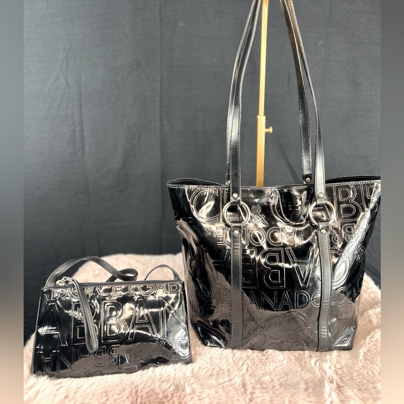 Dolce & Gabbana Patent Black Leather Signature Tote with Bonus Pochette | RARE - Picture 1 of 15